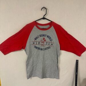 Walt Disney World Parks Men's Shirt Raglan Baseball Tee 3/4 Sleeve Size Large L
